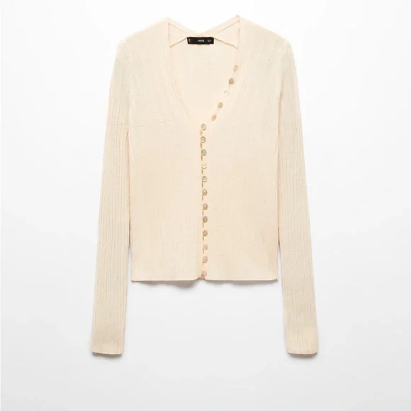 NWT Mango Ribbed Cardigan with Button Detail - Picture 3 of 16